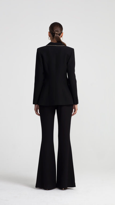 Shining Detail Black Double Breasted Jacket
